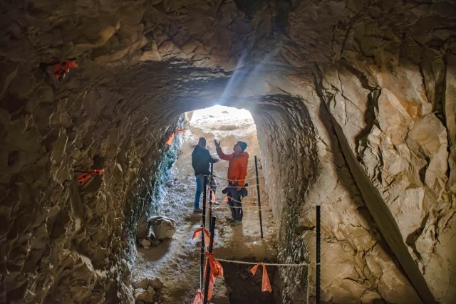 The ancient tunnel uncovered in Jerusalem. (Photo: Yoli Schwartz/ Israel Antiquities Authority)