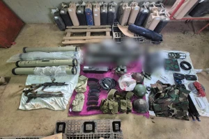 Hezbollah weapons and equipment found by IDF soldiers in southern Lebanon (Photo by IDF).