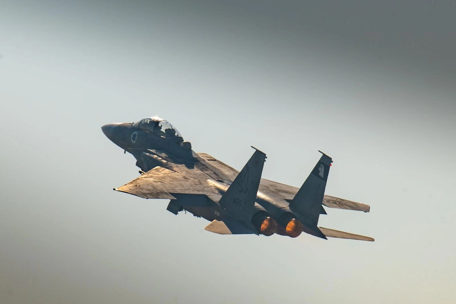 Israeli Air Force F-15 fighter jet taking part in an exercise in Judea and Samaria, November 12, 2025 Photo: IDF
