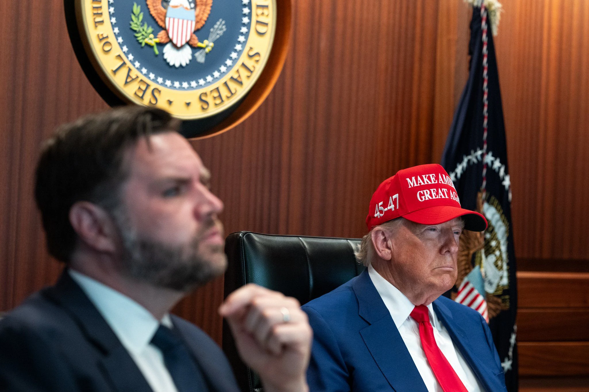 Trump and Vance in Situation Room. (photo credit: White House X account)