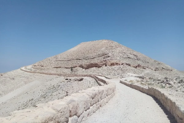 Machaerus, the Herodian fortress on the eastern shore of the Dead Sea, modern Jordan, in 2018 (Photo: Aaron Goel-Angot.
