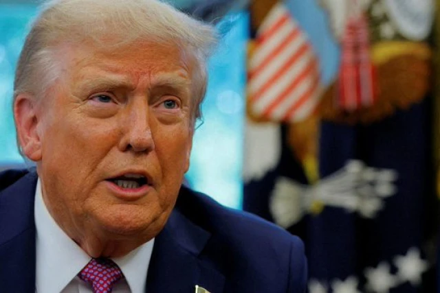 US President Donald Trump speaks with the media on the day of the signing of an executive order to rename the Department of Defense the "Department of War", in the Oval Office, at the White House in Washington, DC, US, September 5, 2025. Photo:  (Photo used under section 27A of the copyright law).