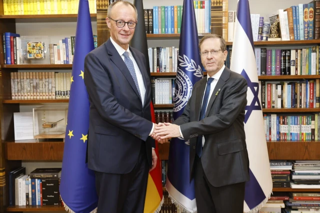 President Isaac Herzog Welcomes German Chancellor Friedrich Merz to Israel, December 6, 2025 Photo: GPO Telegram