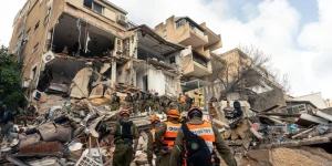 IDF Home Front Command troops at the site of a missile impact in Haifa, April 5, 2026 (Photo by IDF).