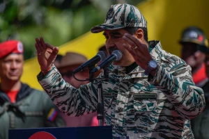 Venezuela's President Nicolas Maduro speaks during a rally on the 22nd anniversary of the coup against Hugo Chavez. Caracas, Venezuela, April 13 2024. (Photo: Shutterstock)
