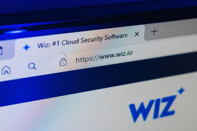 Screenshot of the Wiz website, a cloud security software company. Photo: Shutterstock.