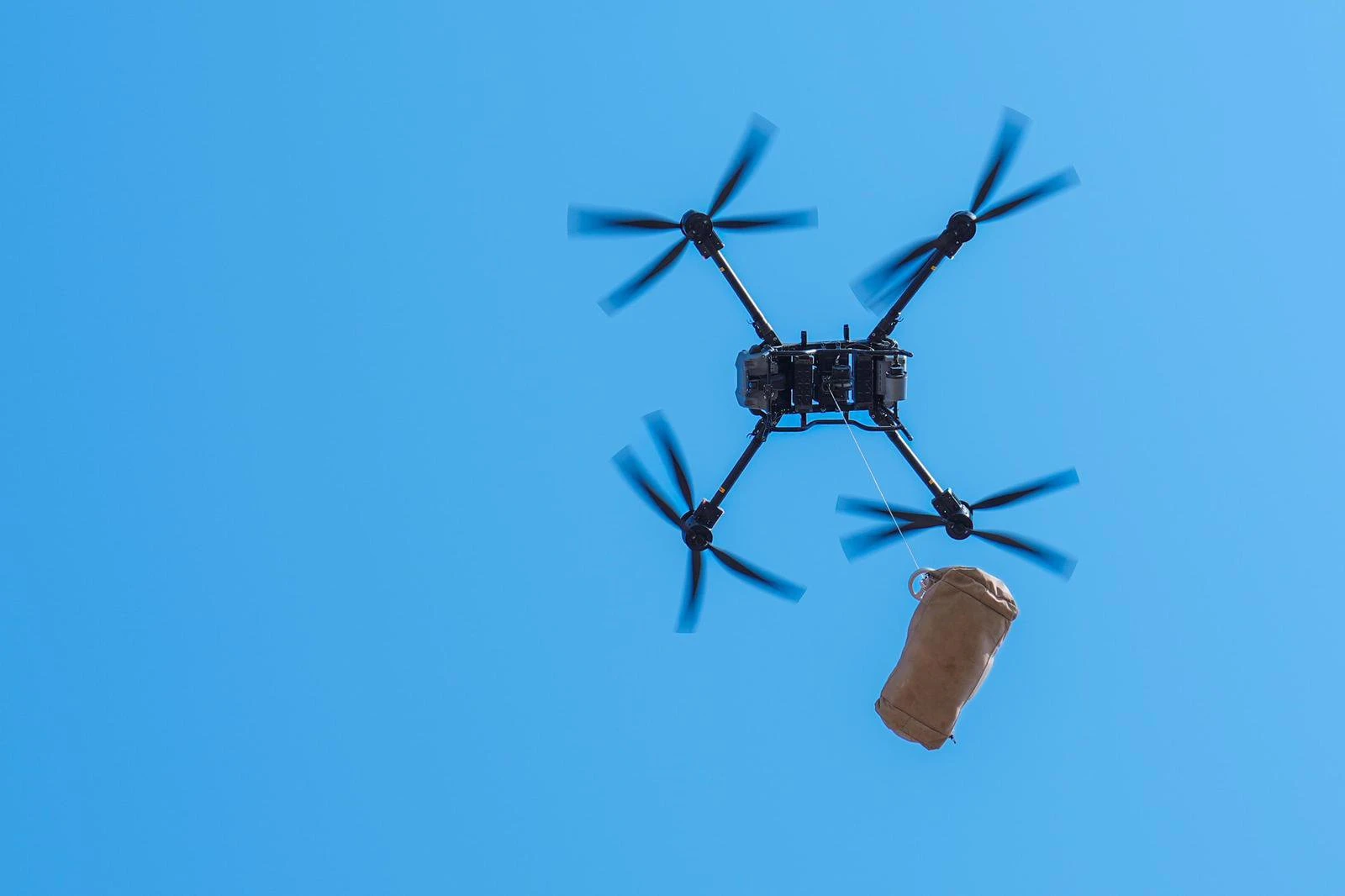 IDF drone in flight as technological and logistics directorate troops during the duel-division exercise in the Central Command, November 12, 2025