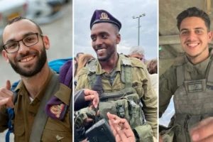 Staff Sgt. Lior Steinberg, Staff Sgt. Ofek Barhana, and Staff Sgt. Omer Van Gelder. (Photo: IDF Spokesperson’s Unit)