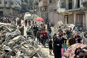 Palestinians fleeing from Shejaiya neighborhood of Gaza City, on June 27, 2024 (Photo: Social Media).