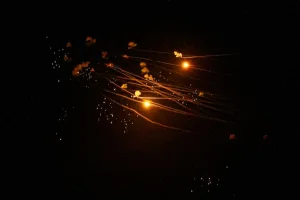 Iron dome anti-missile system fires interception missiles as rockets fired from Lebanon, March 5, 2024 (Photo: Ayal Margolin/Flash90).