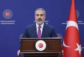 Turkish Foreign Minister Hakan Fidan speaks during a press conference in Ankara, Turkey September 5, 2023. Photo: Cagla Gurdogan via Reuters Connect