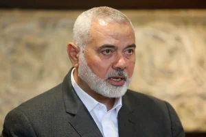 Palestinian group Hamas' top leader, Ismail Haniyeh talks after meeting with Lebanese Parliament Speaker Nabih Berri in Beirut, Lebanon June 28, 2021 (Photo: REUTERS/Aziz Taher).