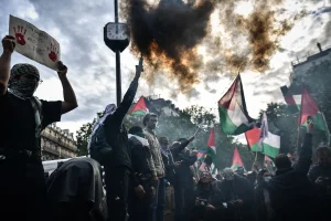 Protesters participate in a demonstration in solidarity with Rafah in Gaza, in Paris on May 27, 2024 (Photo: Firas Abdullah/ABACAPRESS.COM).