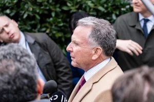 Steve Witkoff, United States Special Envoy to the Middle East, talks to the press in Washington, D.C., March 6, 2025. Photo by Andrew Thomas/NurPhoto via Reuters.