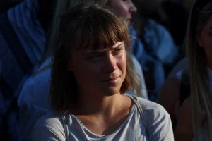 Swedish climate activist Greta Thunberg during a Pro-Palestinian protest in Tirana, Albania, July 23, 2025. REUTERS/Florion Goga