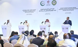 Emergency Arab-Islamic summit to discuss the Israeli attack on Qatar in Doha, Qatar, on September 15, 2025. Photo: Reuters Connect