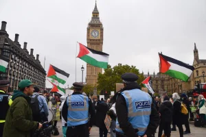 Protest In Support Of Pro-Palestine Healthcare Workers Facing Suspension Over Social Media Posts Wednesday, October 15th, 2025. Photo: Reuters Connect by Vuk Valcic