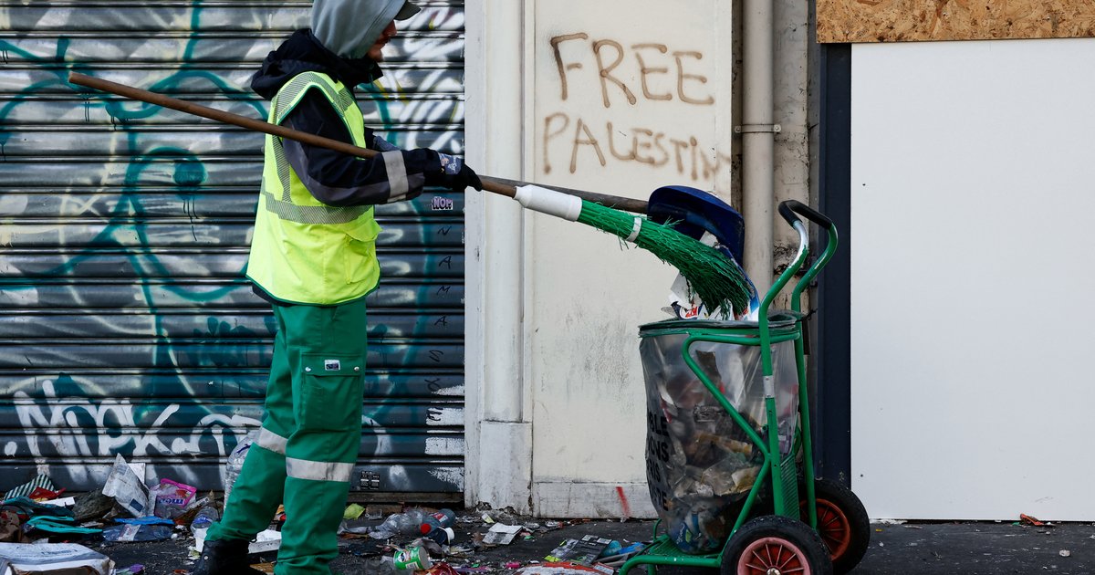 Geiseln Israel Synagoge in Paris verwüstet, palästinensische Flaggen wehen, während ...