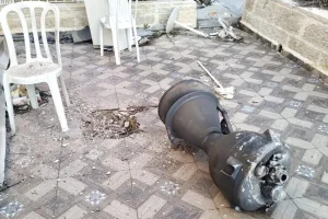 Fragments from a ballistic missile interception at a home in Har Gilo, January 3, 2025. Photo: Sourced from social media, used under section 27A of the copyright law.
