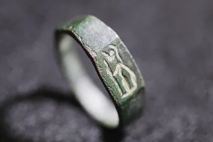 The ring found in the Carmel (Photo: Emil Aladjem, Israel Antiquities Authority).