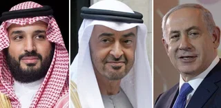 Saudi Crown Prince Mohammed bin Salman (Photo: Facebook), UAE President Sheikh Mohamed bin Zayed Al Nahyan (Photo: PA via Reuters), Israeli Prime Minister Benjamin Netanyahu (Photo: Amos Ben Gershom/GPO)