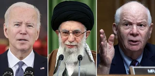 U.S. President Joe Biden (Photo: Oliver Contreras/Sipa USA), Iranian Ayatollah Ali Khamenei (Photo: khamenei.ir), U.S. Senator Ben Cardin (Phhoto: Tom Williams/Pool via Reuters)