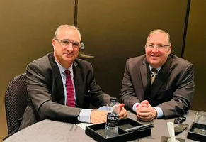 Israeli ambassador to the UAE Eitan Na’eh with Joel C. Rosenberg (Photo: All Israel News)
