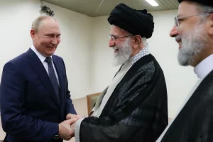 Russian President Vladimir Putin with Ayatollah Khamenei, the leader of the Islamic Revolution of Iran, July 19, 2022 (Photo: khamenei.ir)