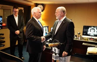 Vice President Mike Pence meeting Rush Limbaugh (photo credit: Pence Twitter feed)