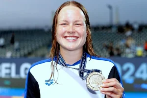 Anastasia Gorbenko wins the gold medal at the European Championships. 2024 (Photo: Simona Castervillari/Swimming Association)