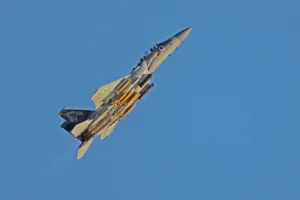 An Israeli F-15I RAAM from 69 squadron armed with practice bombs, at the Hatzerim Air Base in the Negev desert, June 29, 2023 (Photo: Ofer Zidon/Flash90).