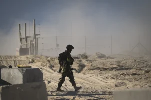 IDF soldier in southern Israel, on the border with Gaza, November 11, 2024. Photo by Michael Giladi/Flash90