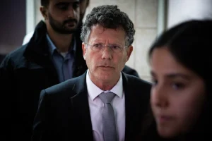 Newly elected supreme court president Isaac Amit seen after a meeting of the Committee for the Appointment of Judges in Jerusalem on January 26, 2025. Photo by Chaim Goldberg/Flash90