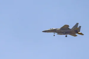 An Israeli Air Force fighter jet flying over central Israel, June 23, 2025. Photo by Nati Shohat/Flash90