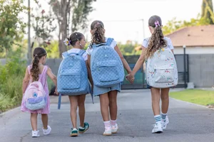 Israeli children who will begin school and kindergarten in the upcoming academic school year pose for a picture in Moshav Yashresh, August 27, 2025. Photo by Yossi Aloni/Flash90