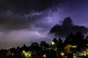 Lightning illuminates the sky over the Upper Galilee, during a rain storm on November 13, 2025. Photo by Ayal Margolin/Flash90