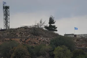A UNIFIL base in southern Lebanon, as it seen from the Israeli side of the border, on November 16, 2025. Photo by David Cohen/Flash90