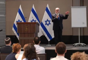 Prime Minister Benjamin Netanyahu attends a Finance Ministry Budget Division economic event, June 28, 2023 (Photo: Amos Ben-Gershom/GPO)