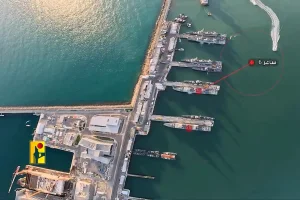 A video published by Hezbollah in June 2024 shows one of its reconnaissance drones flying over northern Israel, including the Haifa port and Israeli Navy vessels (Photo: Screenshot).