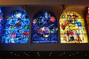 The Chagall Windows in the Abbell Synagogue at the Hadassah University Medical Center in Jerusalem. May 19, 2008. Photo by Jorge Novominsky/Flash90