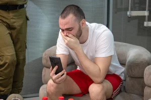 Andrey Kozlov, one of the rescued Israeli hostages, at Sheba Medical Center. On June 8, 2024. (Photo: Israel Defense Forces)