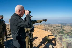 Minister of Defense Yoav Gallant held an operational situation assessment in the Hermon region, together with the Commander of Division 210, Commander of Brigade 188 and the Commanders of the battalions operating in the areas of the Hermon and Mount Dov, On Sunday, 7 July 2024 (Photo: Ariel Hermoni (IMoD) / Via GPO).