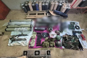 Hezbollah weapons and equipment found by IDF soldiers in southern Lebanon (Photo by IDF).