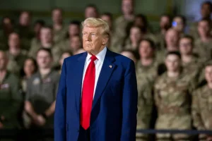 President Trump speaks at Selfridge Air National Guard Base in Harrison Township, Michigan. 29 April 2025. Photo: The White House