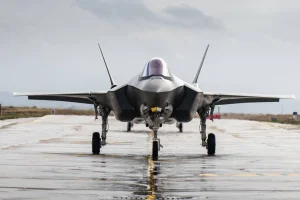 F-35 fighter jet lands in Nevatim Israeli Air Force base, January 18, 2025 Photo: IAF Telegram