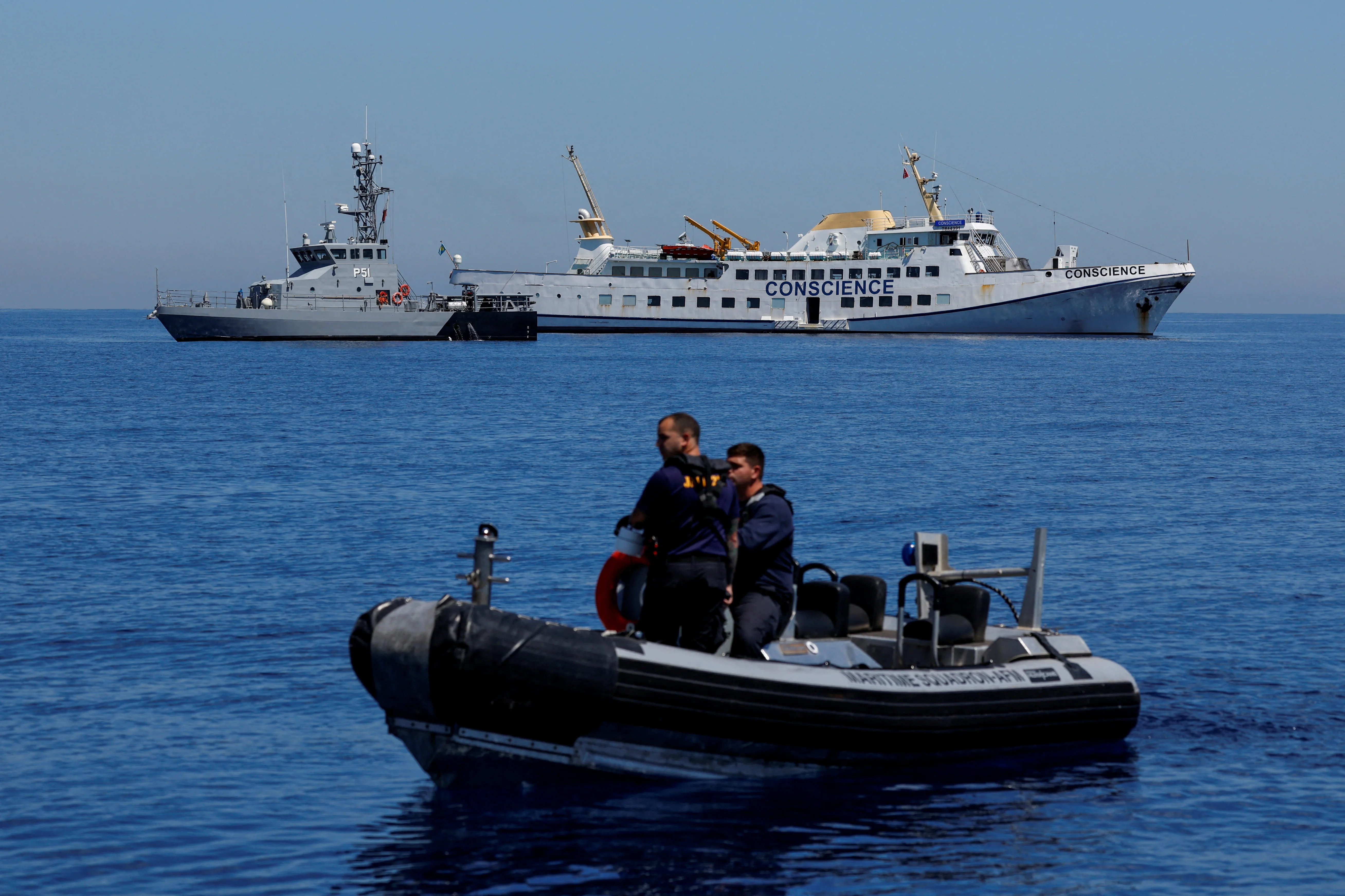 The damaged Gaza Freedom Flotilla ship 
