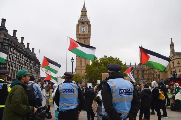 Protest In Support Of Pro-Palestine Healthcare Workers Facing Suspension Over Social Media Posts Wednesday, October 15th, 2025. Photo: Reuters Connect by Vuk Valcic