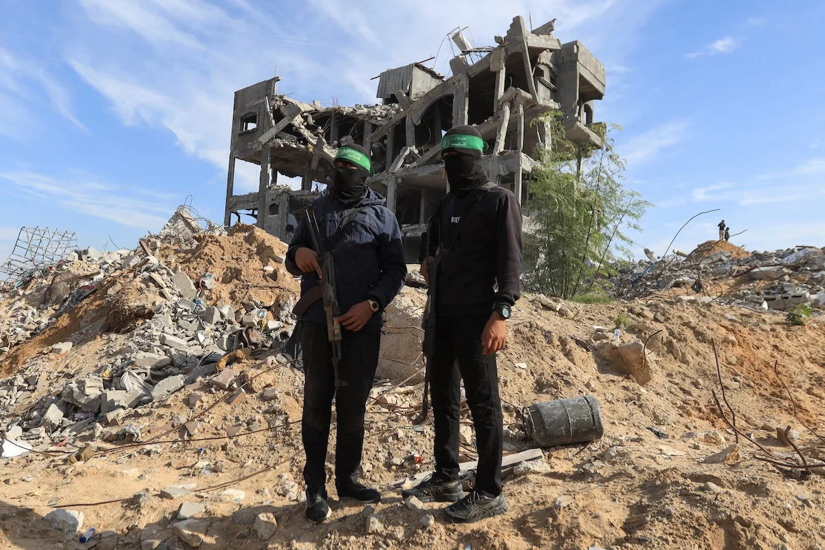 Palestinian Hamas militants in Beit Lahiya, northern Gaza Strip