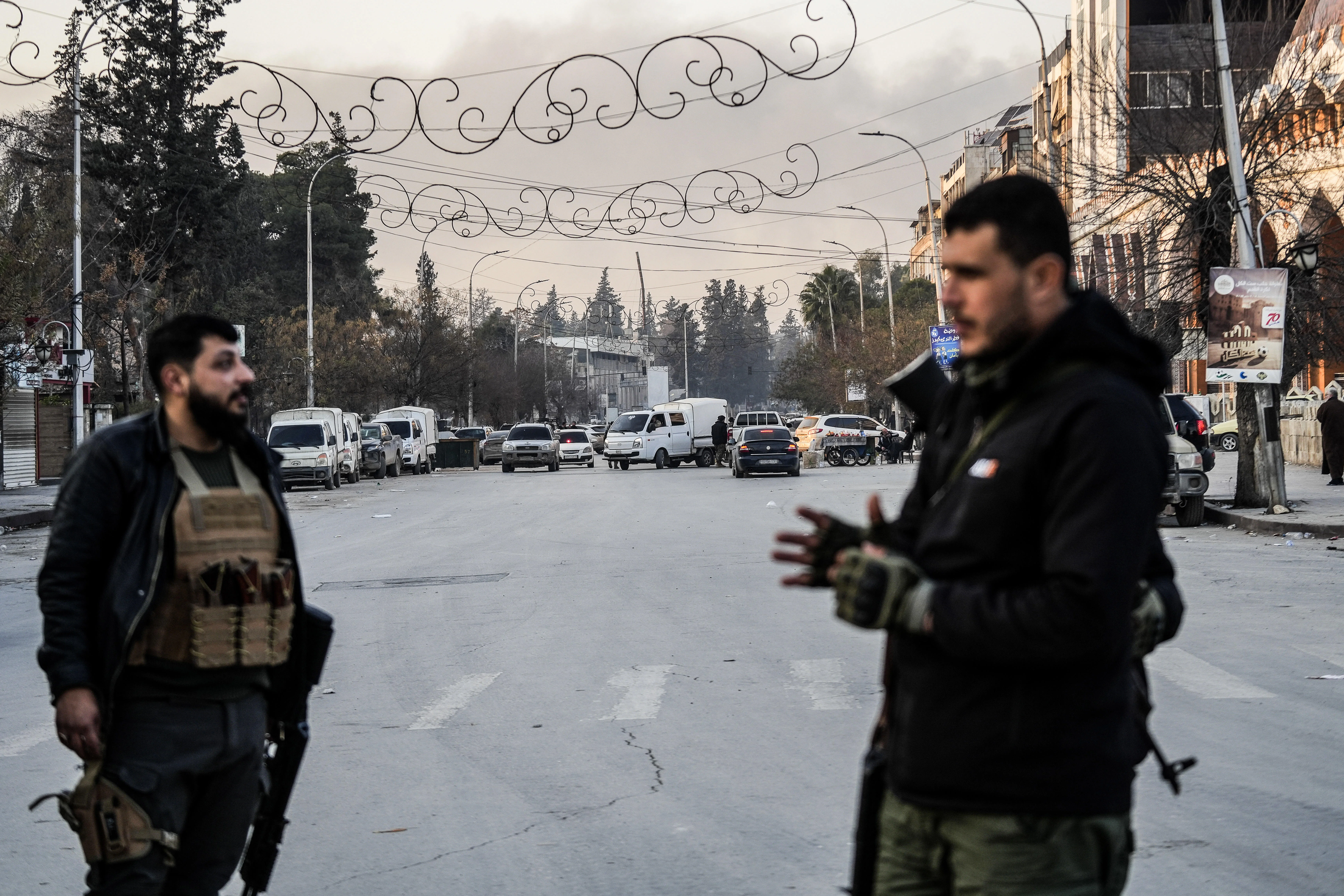 Syrian government soldiers are deployed near the Sheikh Maqsoud and Ashrafieh neighborhoods of Aleppo, following renewed clashes between Kurdish forces and government troops. The Syrian interim government in Damascus announced Wednesday a 
