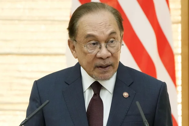 Malaysian Prime Minister Anwar Ibrahim speaks during a joint press conference with his Japanese counterpart Sanae Takaichi at the premier's office in Tokyo, June 10, 2026. (Photo: Kyodo via Reuters)